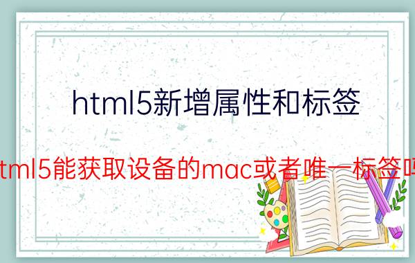 html5新增属性和标签 html5能获取设备的mac或者唯一标签吗？